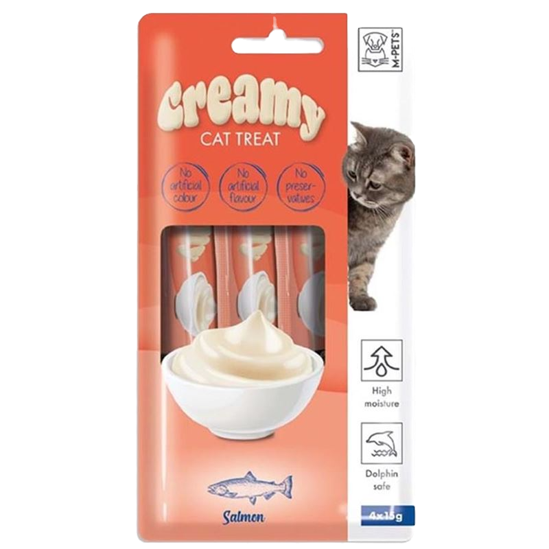 M-Pets Somonlu Sıvı Kedi Ödül Maması 4x15gr