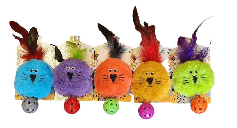 Pet City Tüylü Toplu Yuvarlak Peluş Kedi Oyuncağı