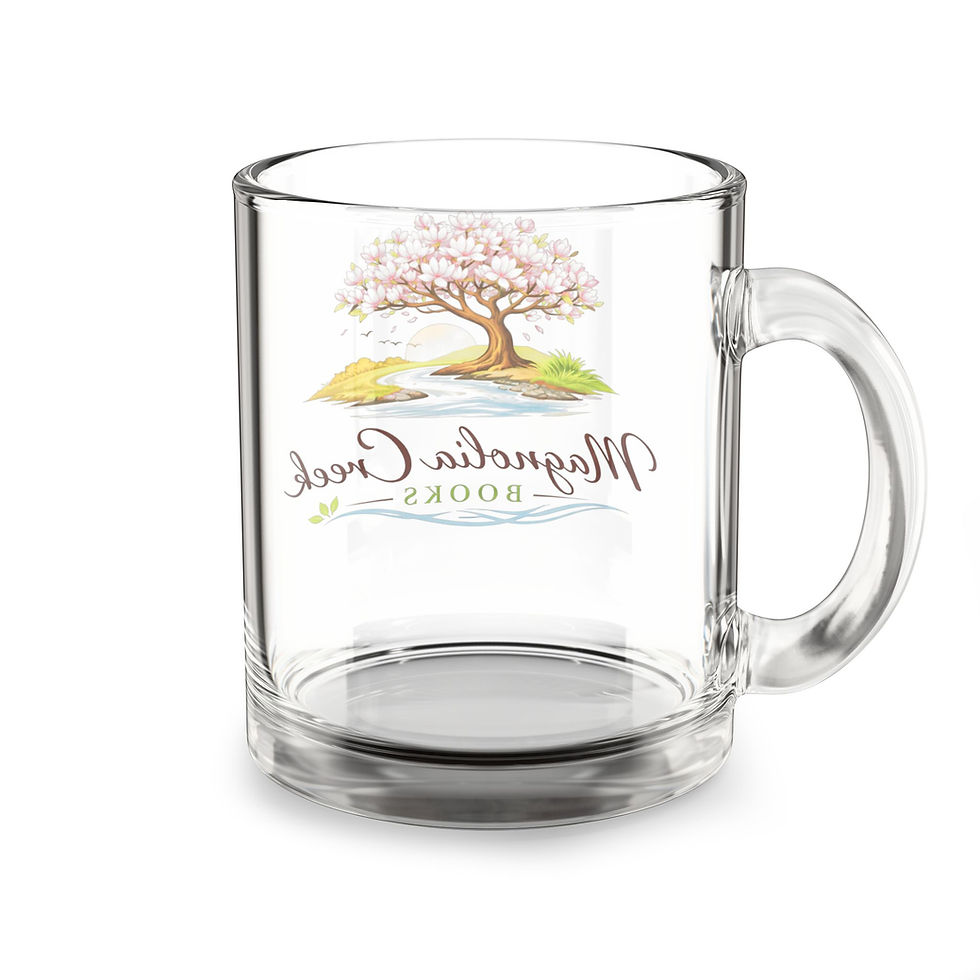 Thumbnail: Magnolia Creek Books Clear Glass Mug – 10oz Reading Companion