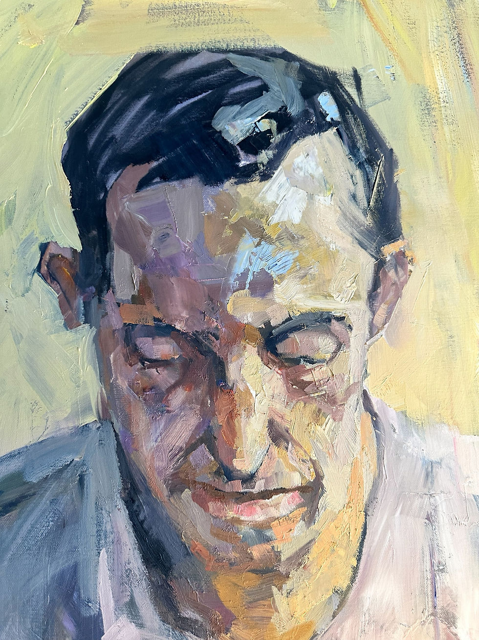Thumbnail: Tom Ward-Thomas, Expressionist Portrait Oil on Canvas by Peter Bowen  