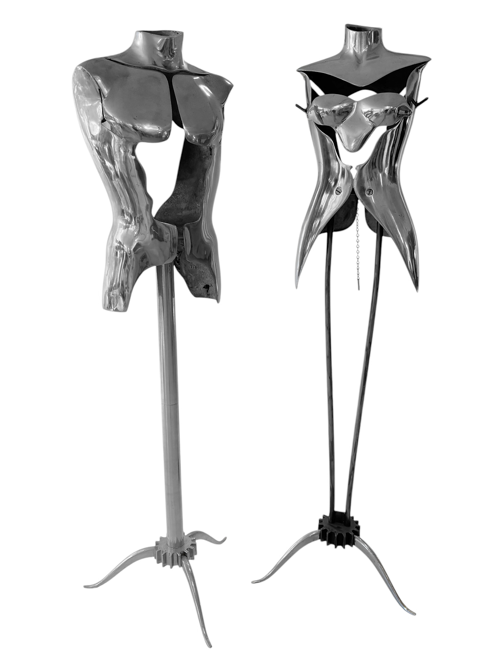Original Aluminium & Steel Mannequins by Nigel coats For Katherine Hammnet, 1989