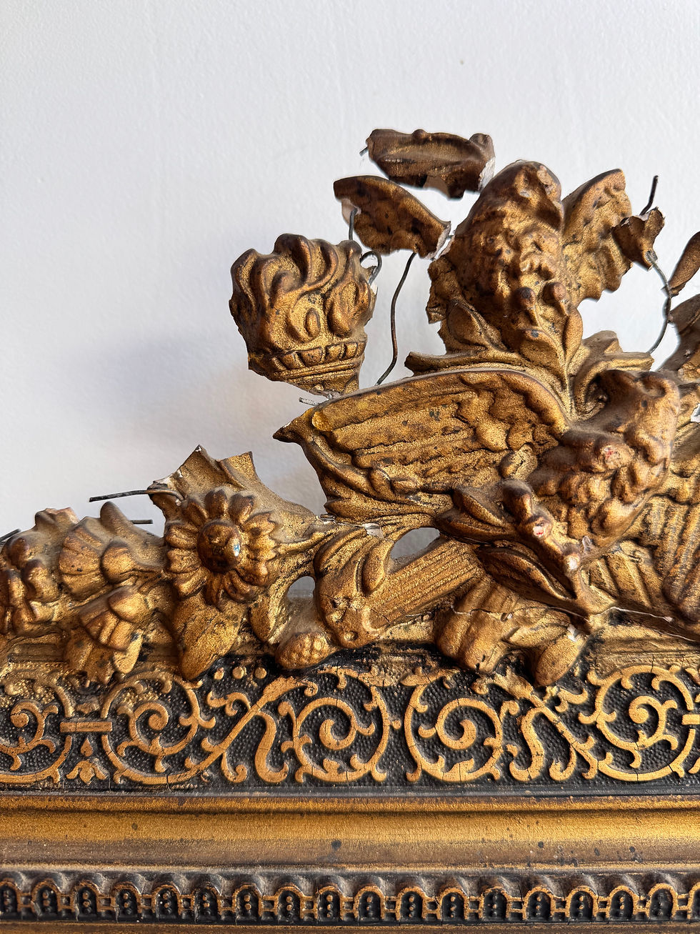 Thumbnail: Small Late 19th century Gesso & Giltwood Mirror from Italy