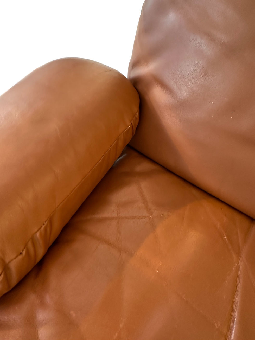 Thumbnail: 4 Piece Italian Cognac Leather Modular Sofa, 1970