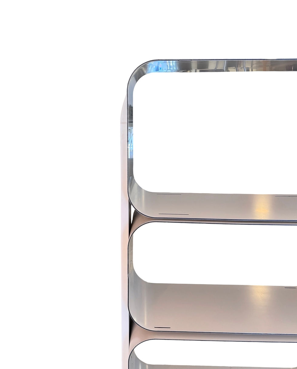 Thumbnail: Space Age Aluminium Shelving Unit Featuring 6 Graduating Shelves, 1970