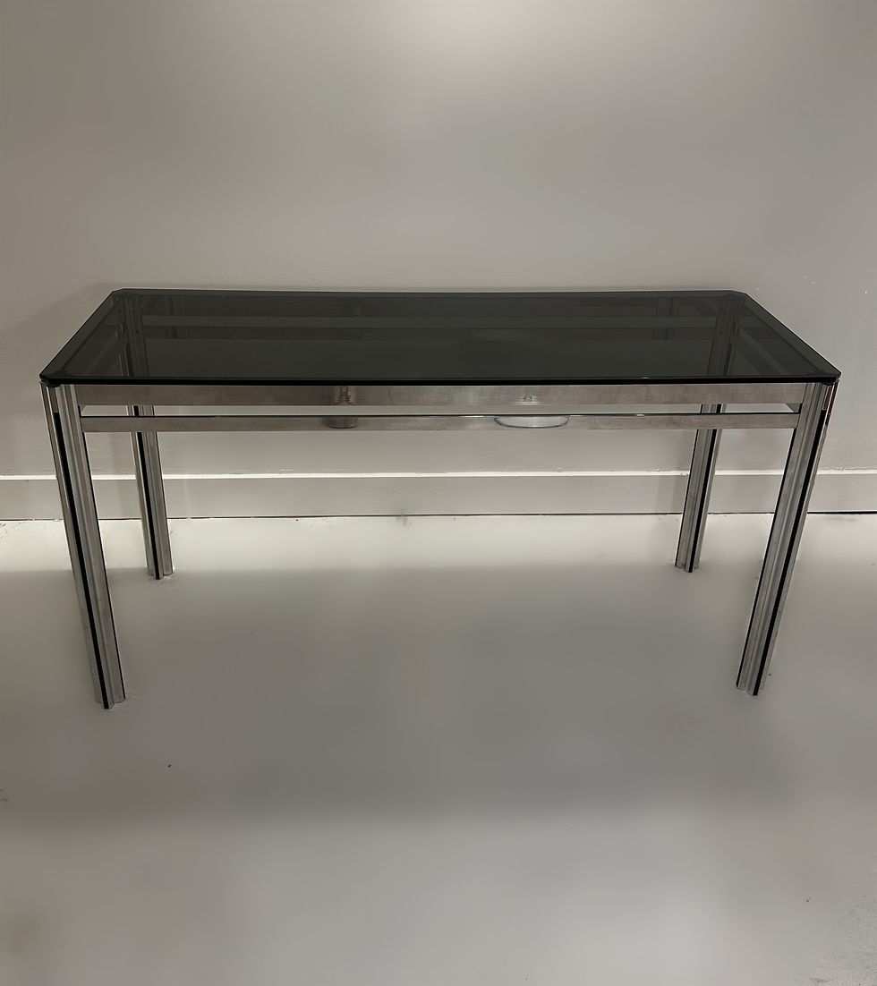 Thumbnail: George ciancimino console table in Chrome and Smoked Glass, 1970