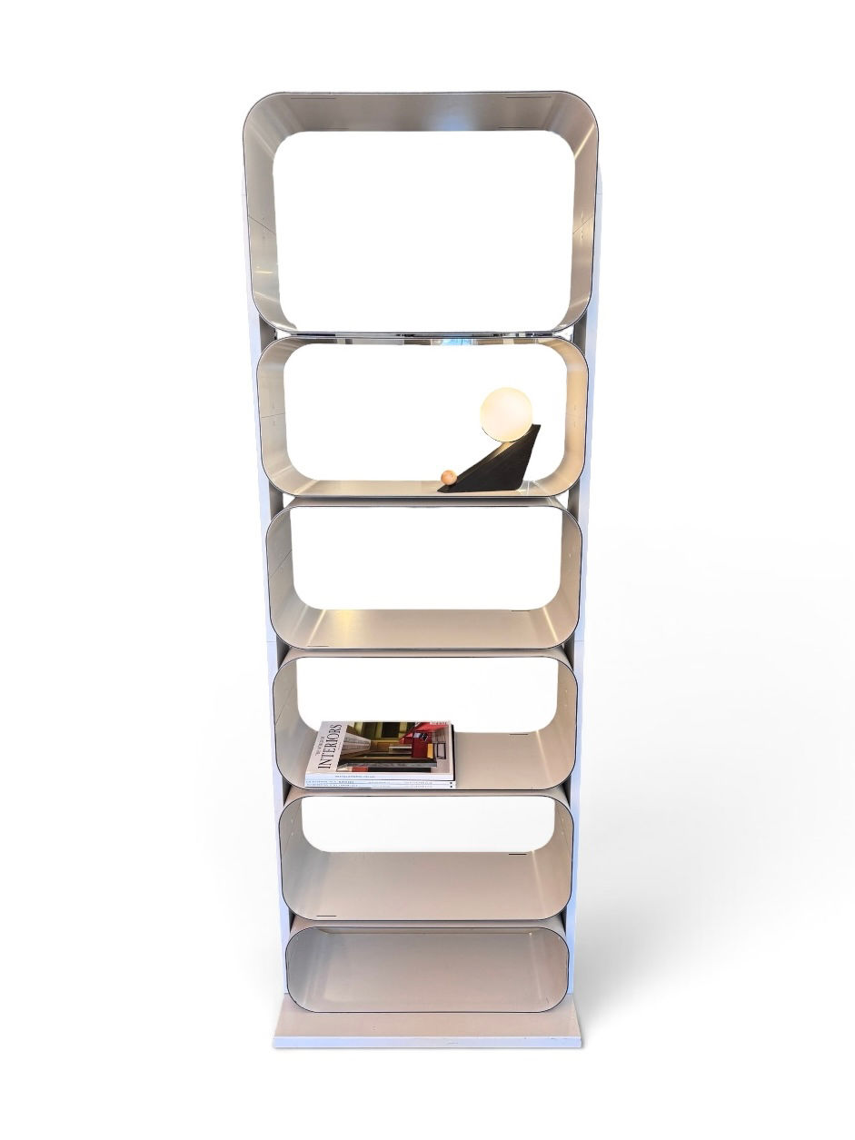 Thumbnail: Space Age Aluminium Shelving Unit Featuring 6 Graduating Shelves, 1970