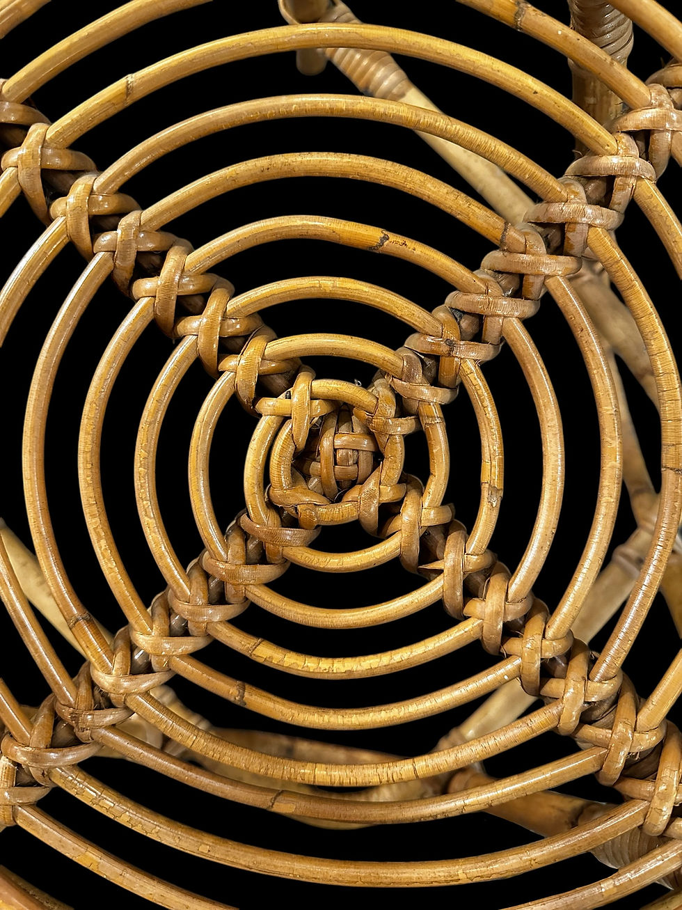 Thumbnail: Vintage High Back Wicker & Woven Bamboo Chair by Dirk van Sliedrecht, 1960
