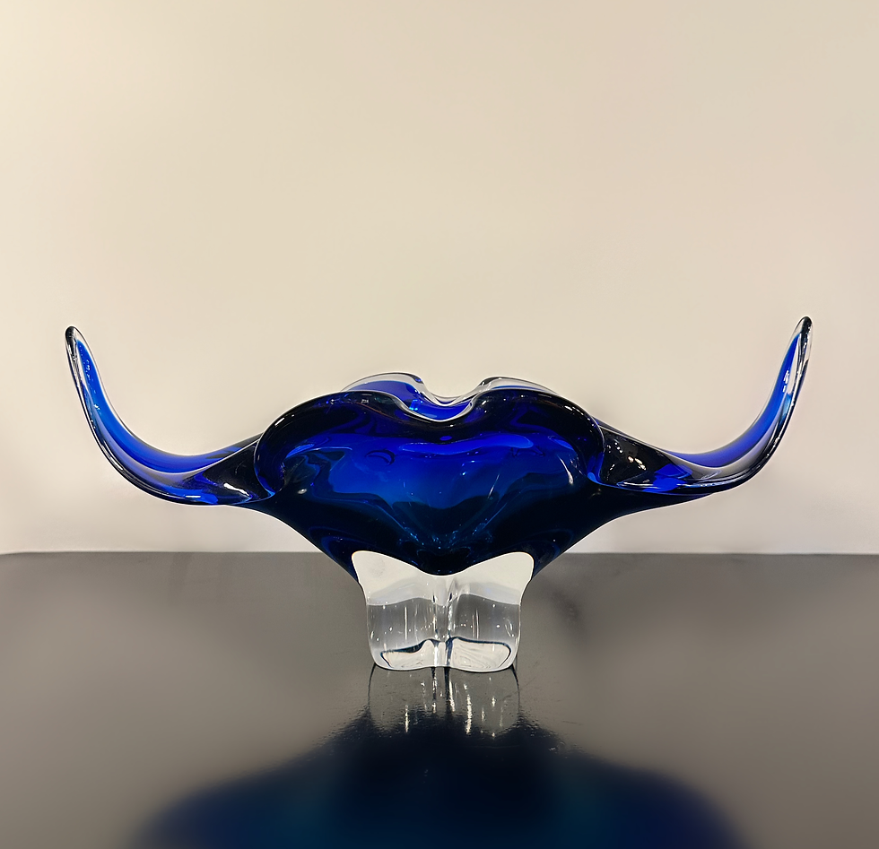 Midcentury Large Art Glass Bowl by Josef Hospodka for Chribska Glassworks, 1960s