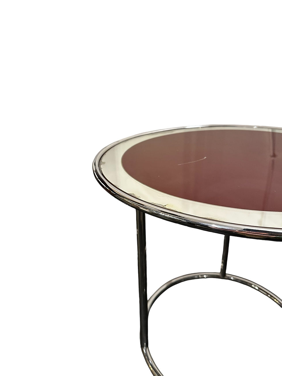 Thumbnail: Original Art Deco Mirrored Chrome and Burgendy Drinks Table and Floor Lamp, 1930