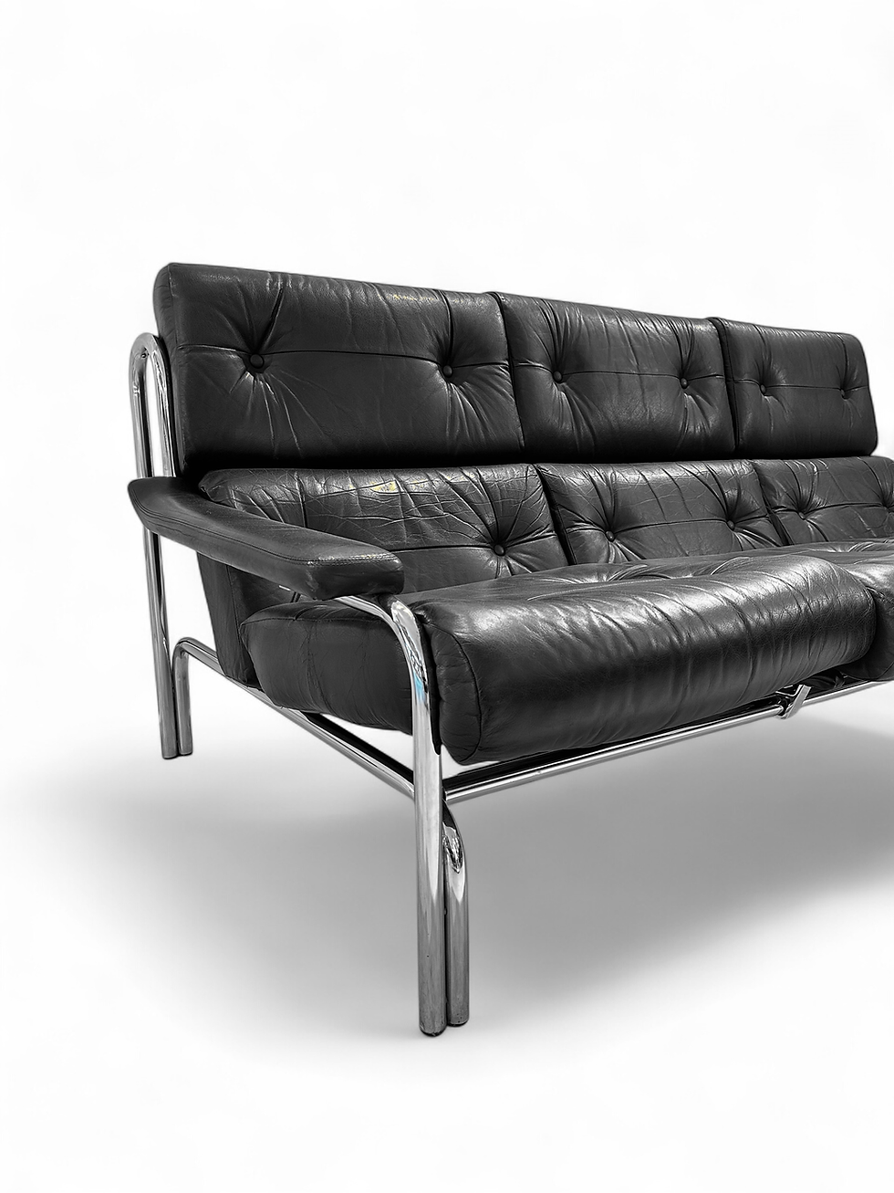 Thumbnail: Mid century Leather & Chrome Alpha Living Room Set by Tim Bates for Pieff, 1975