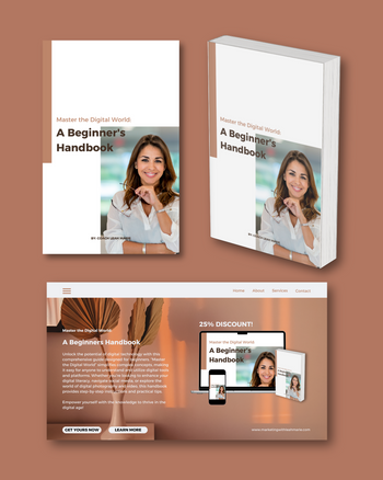 Author book promotion graphic – showcasing published book and marketing funnel design for lead generation
