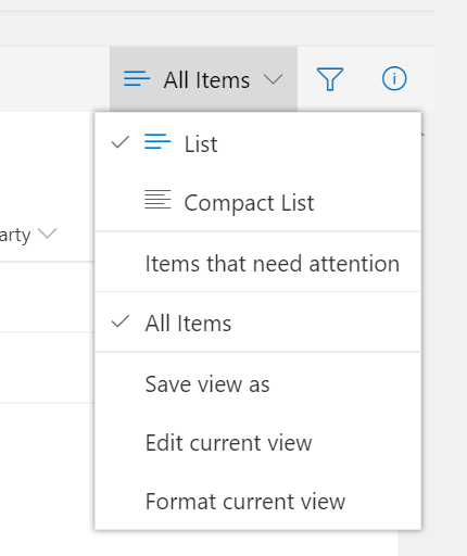 Showing different list views
