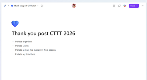 A thank you post for a conference