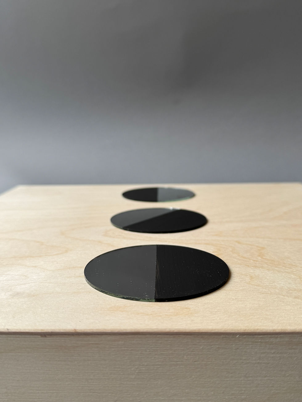 Thumbnail: Christian Megert mirror object – ZERO movement geometric abstraction, serigraph on wood