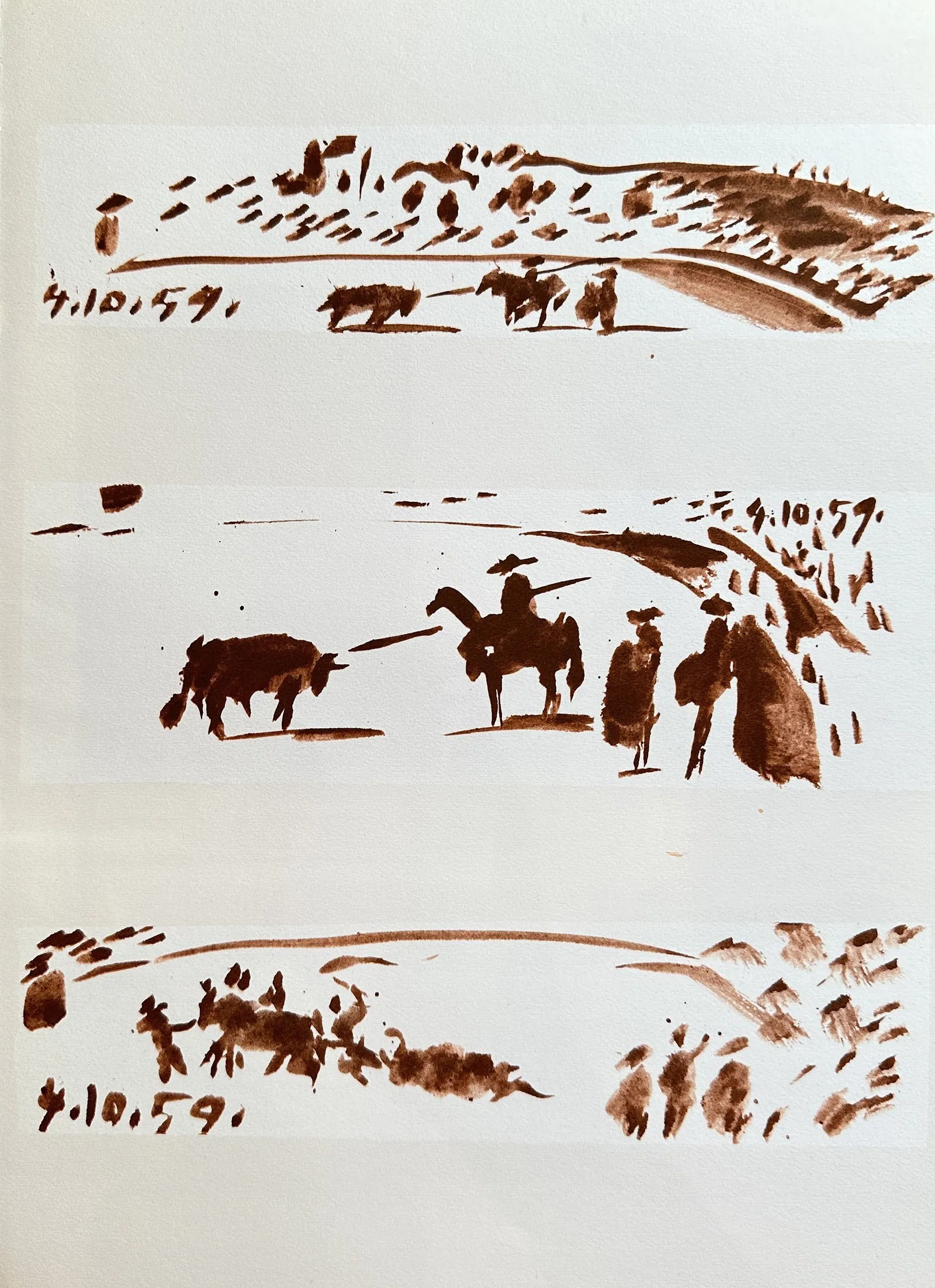Pablo Picasso -- Set of Bullfight Vignettes from Toros y Toreros, 1961