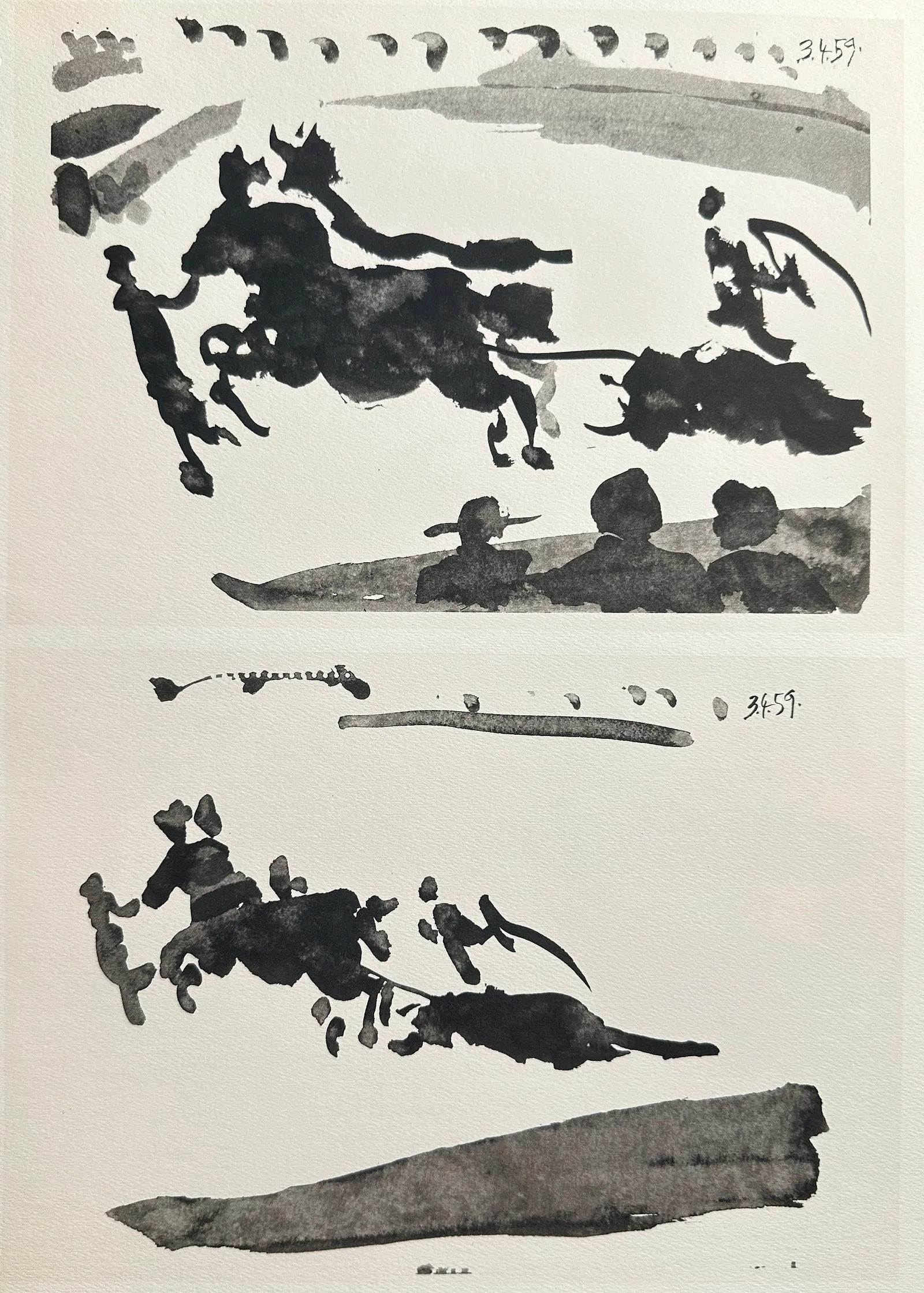 Pablo Picasso -- Two Corrida Scenes from Toros y Toreros, 1961