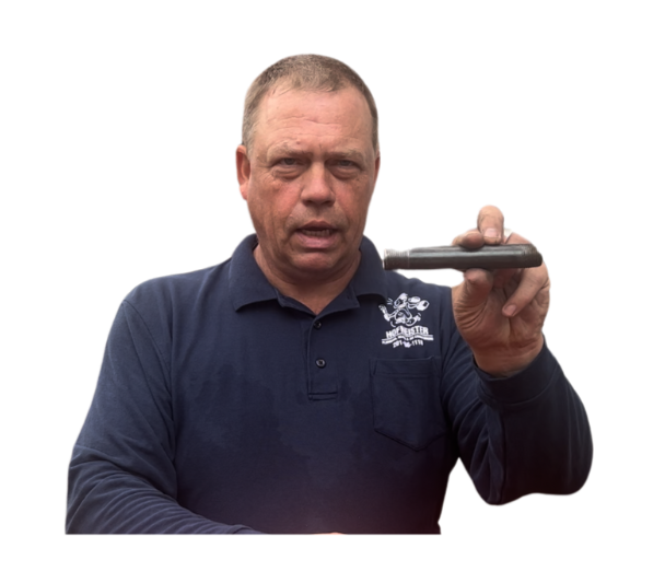 Harold Hofmeister showing hot to fix a toilet