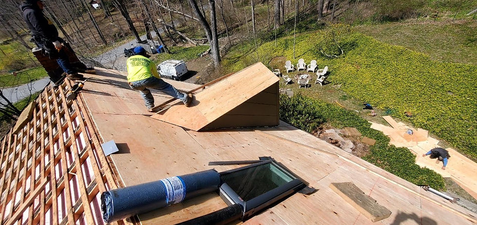 New residential roof installation during construction project in Glen Mills, PA