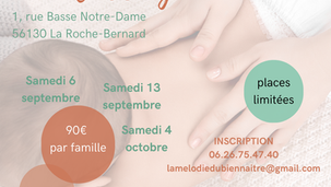 Cycle de 3 ateliers massage bébé