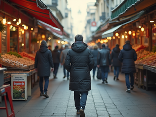 Marketplace bustling with shoppers seeking unique products