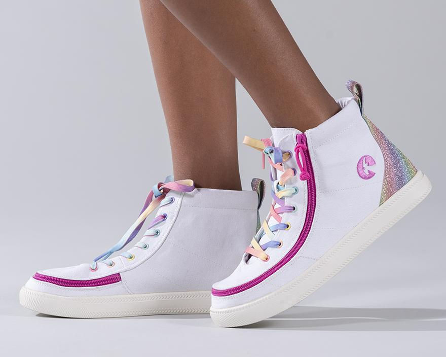 Thumbnail: Kid's White Rainbow Billy Classic Lace Highs