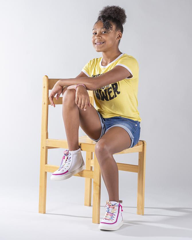 Thumbnail: Kid's White Rainbow Billy Classic Lace Highs