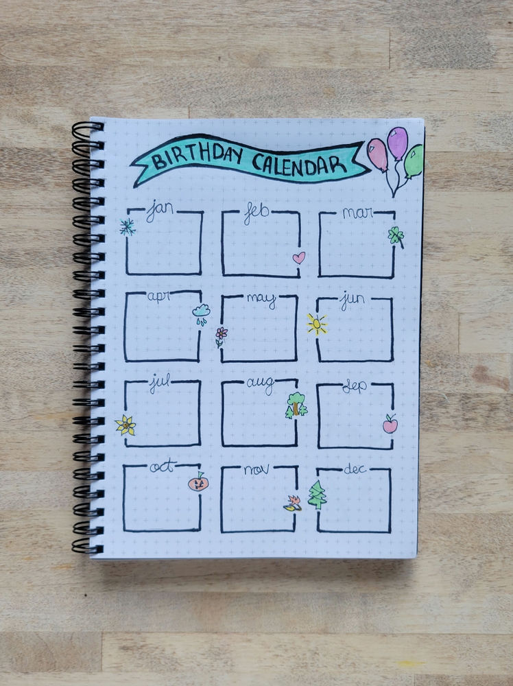 Birthday Trackers for your BuJo
