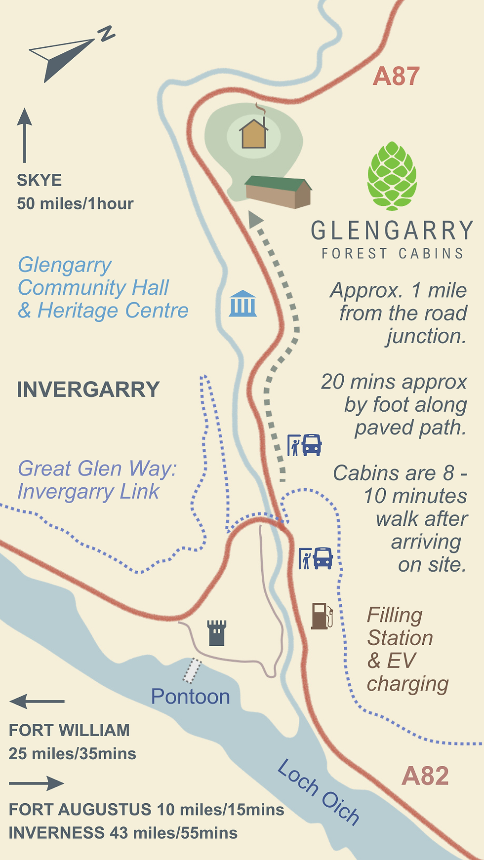 Mobile location map glengarry forest cabins