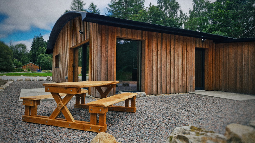 Glengarry Forest Cabins off grid accomodation in the Scottish Highlands on the road to Sky