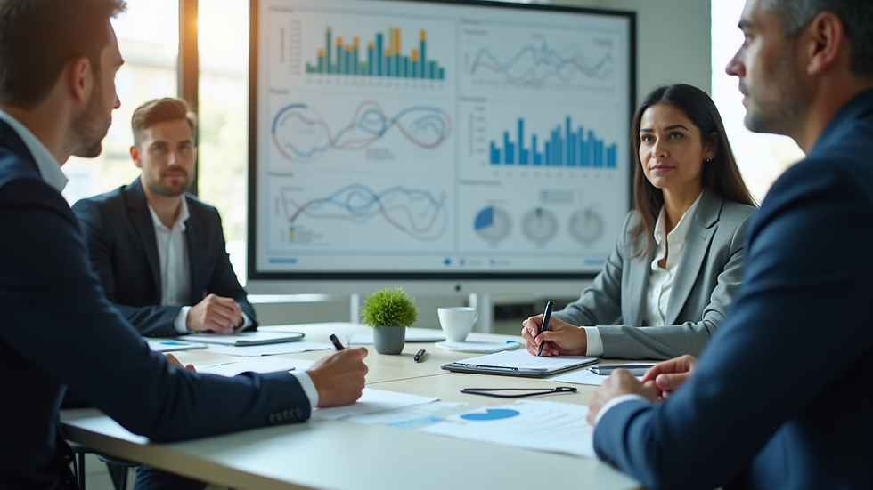 Eye-level view of a manager reviewing team communication charts