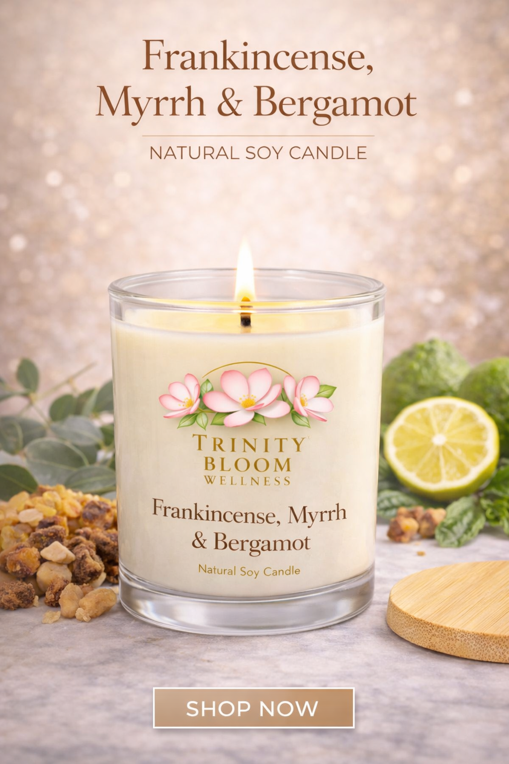 Frankincense,Myrrh,& Bergamot Candle