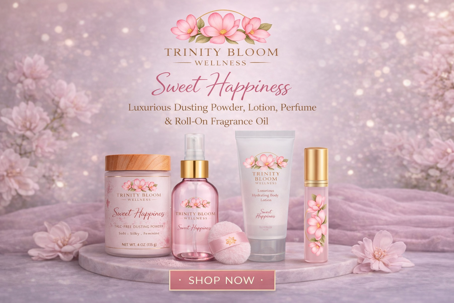 Sweet Happiness 4 pc Luxury Body Routine Bundle