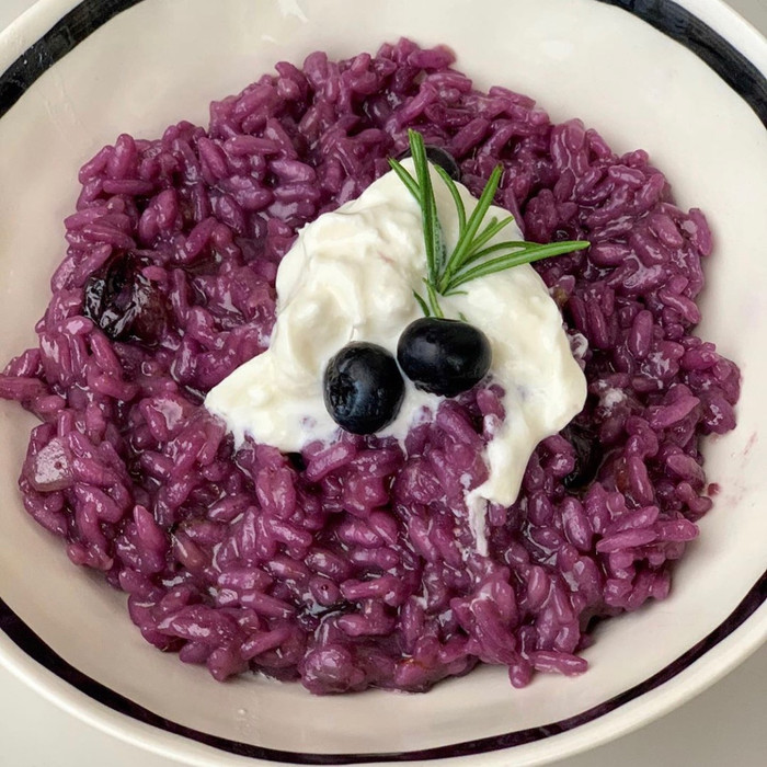 Risotto mirtilli e burrata