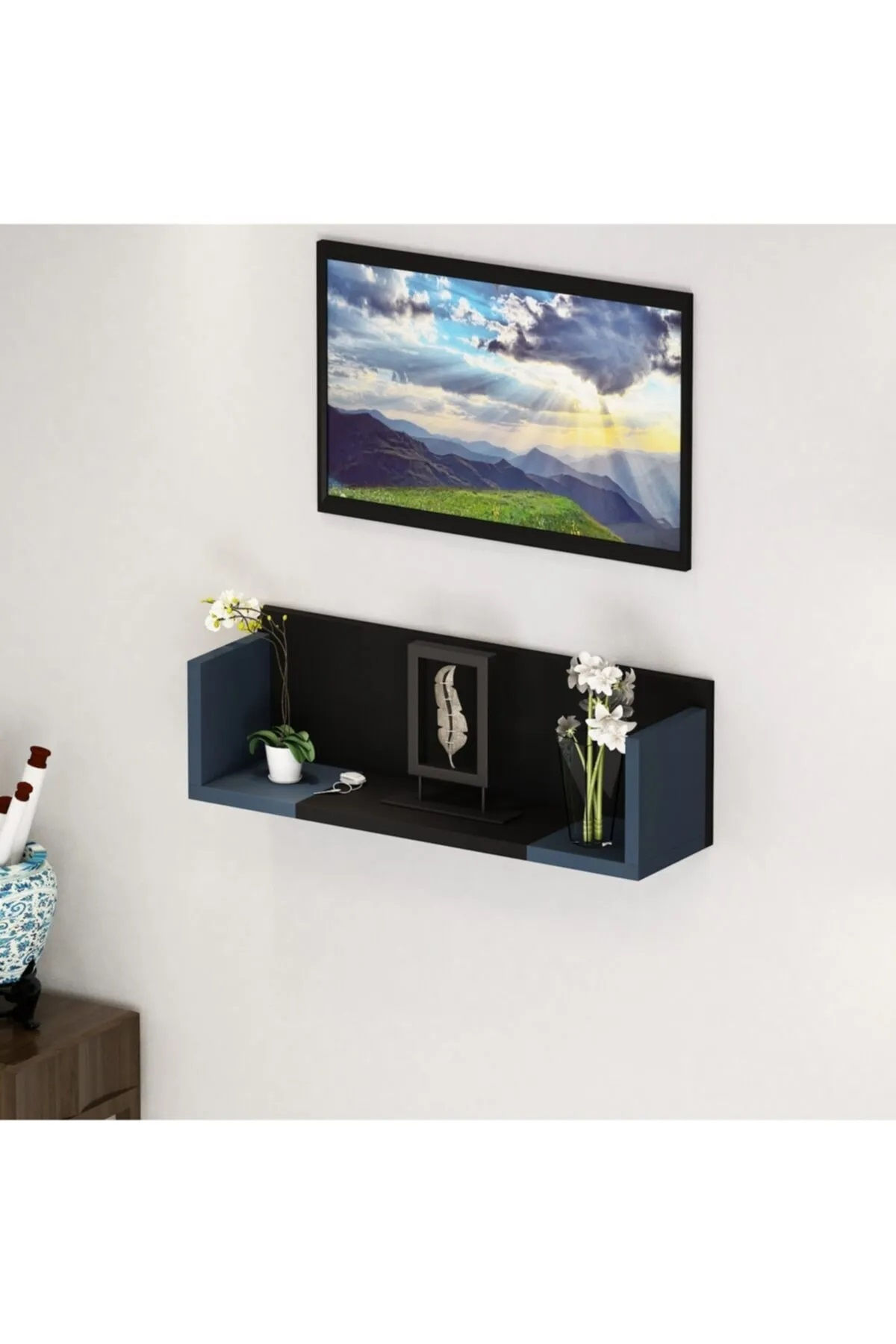 İRM DUVAR RAFI - İzlanda mavi / Siyah