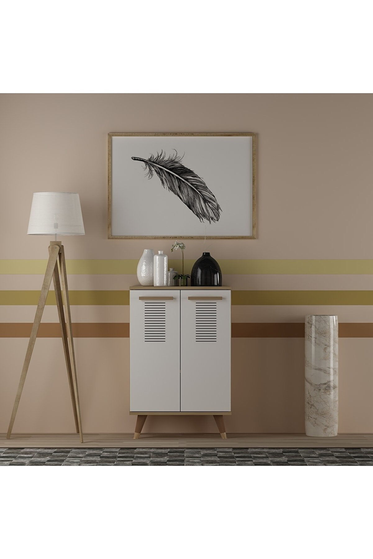 AS542014 -  60 cm ÇOK AMAÇLI DOLAP 2 KAPAKLI 3 RAFLI ANTRASİT - SAFİRMEŞE