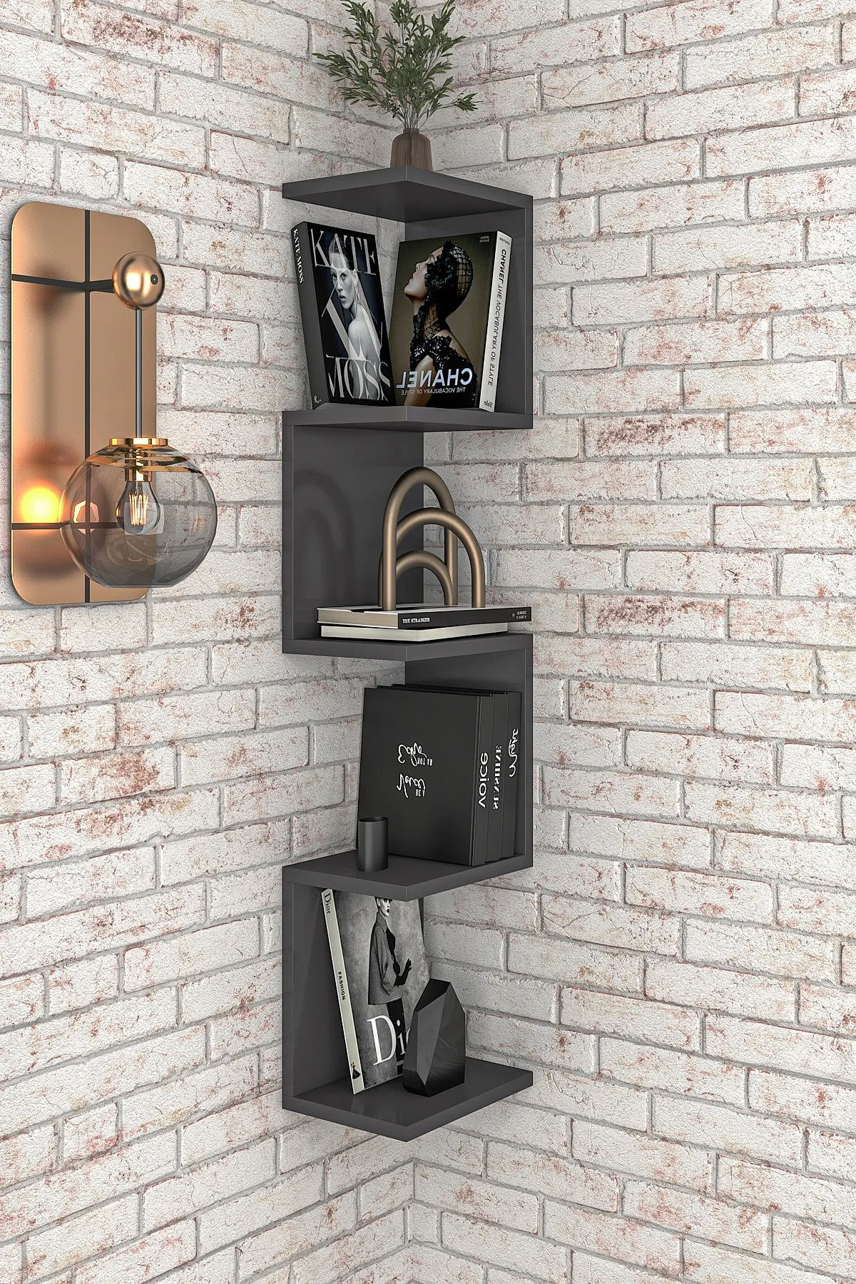 LOKİ DUVAR RAFI - Antrasit