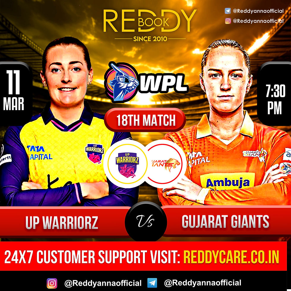 Gujarat Giants Women (GUJ-W) will face off against UP Warriorz Women (UP-W) at the Arun Jaitley Stadium in Delhi on Monday, March 11 | Reddy Anna