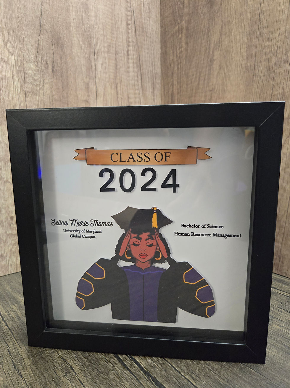 Thumbnail: Custom Shadow Box (Graduate) - 8" x 8"