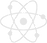 The logo of GSYJ, a drawing of an atom in black