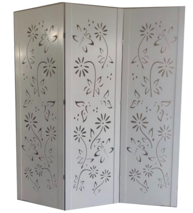 3- folhas BRANCO OU PRETO MOD.FLORAL 1.80 X 1,50