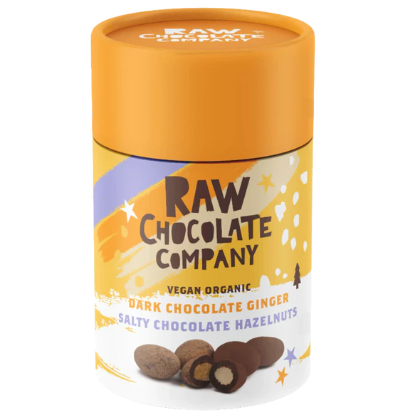 Raw Chocolate Ginger & Hazelnuts Gift Tube (180g)