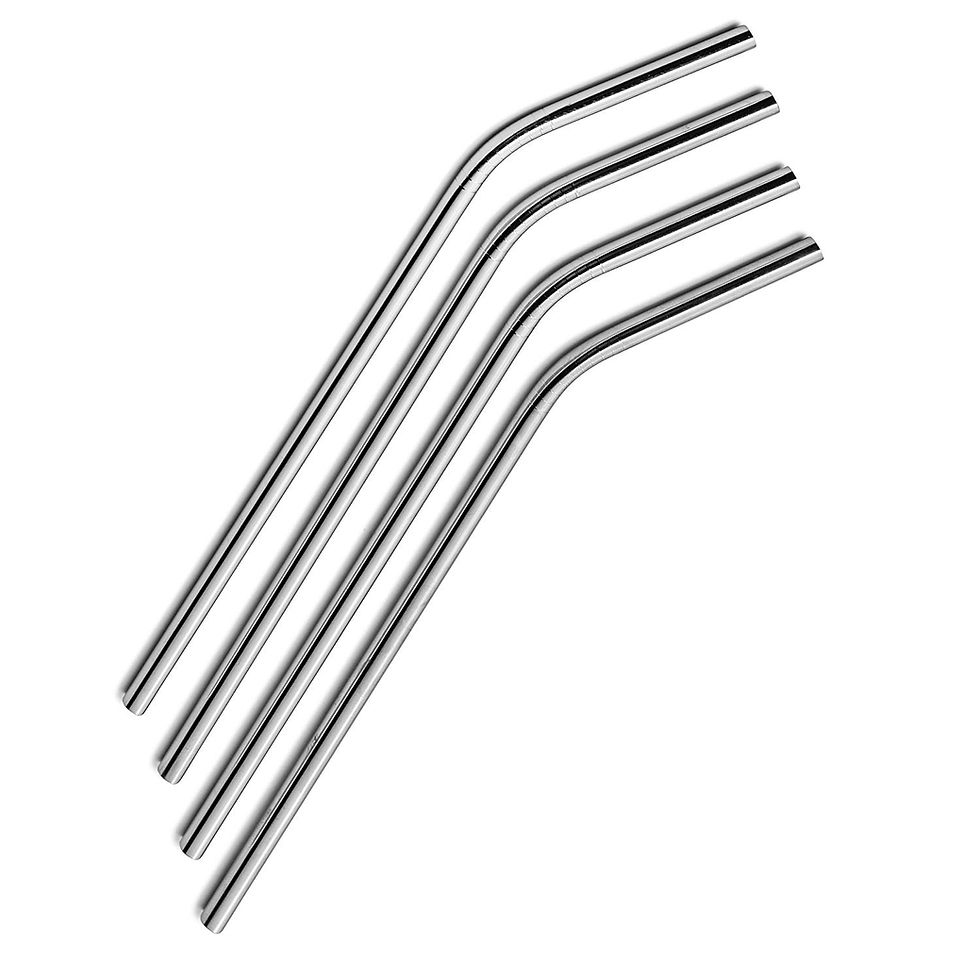 Silver Stainless Steel Reusable Metal Straw