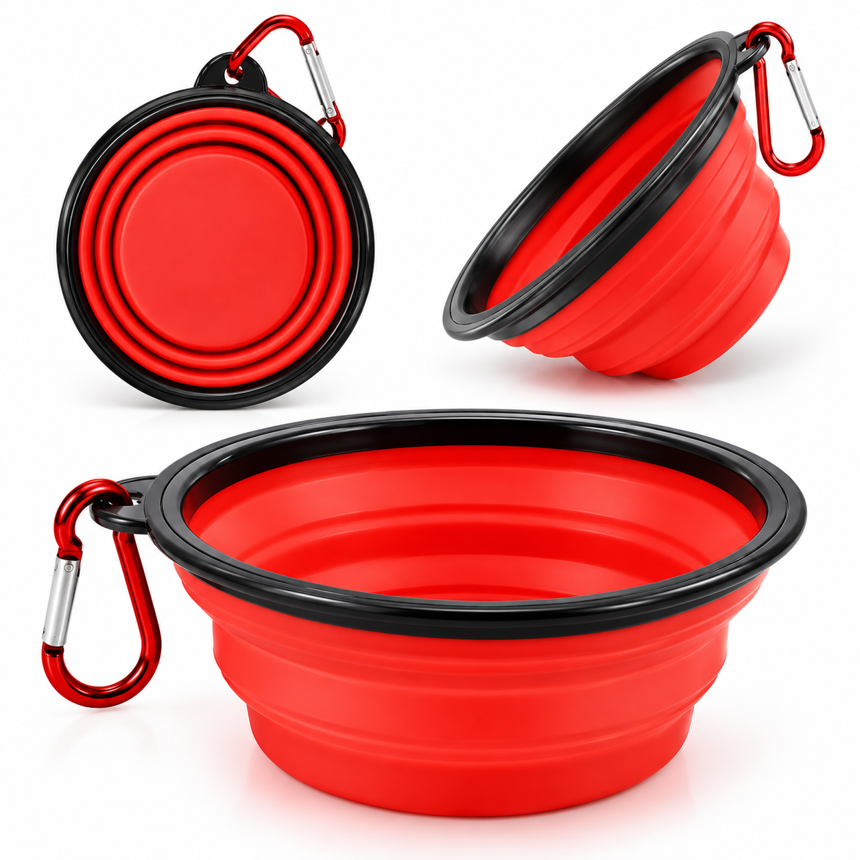 Alimentador Portátil de Silicone com Mosquetão | Todos os Pets