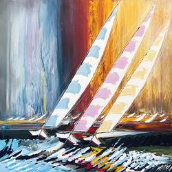 Les voiliers de Hvar en Croatie... | 100x100cm 🔴