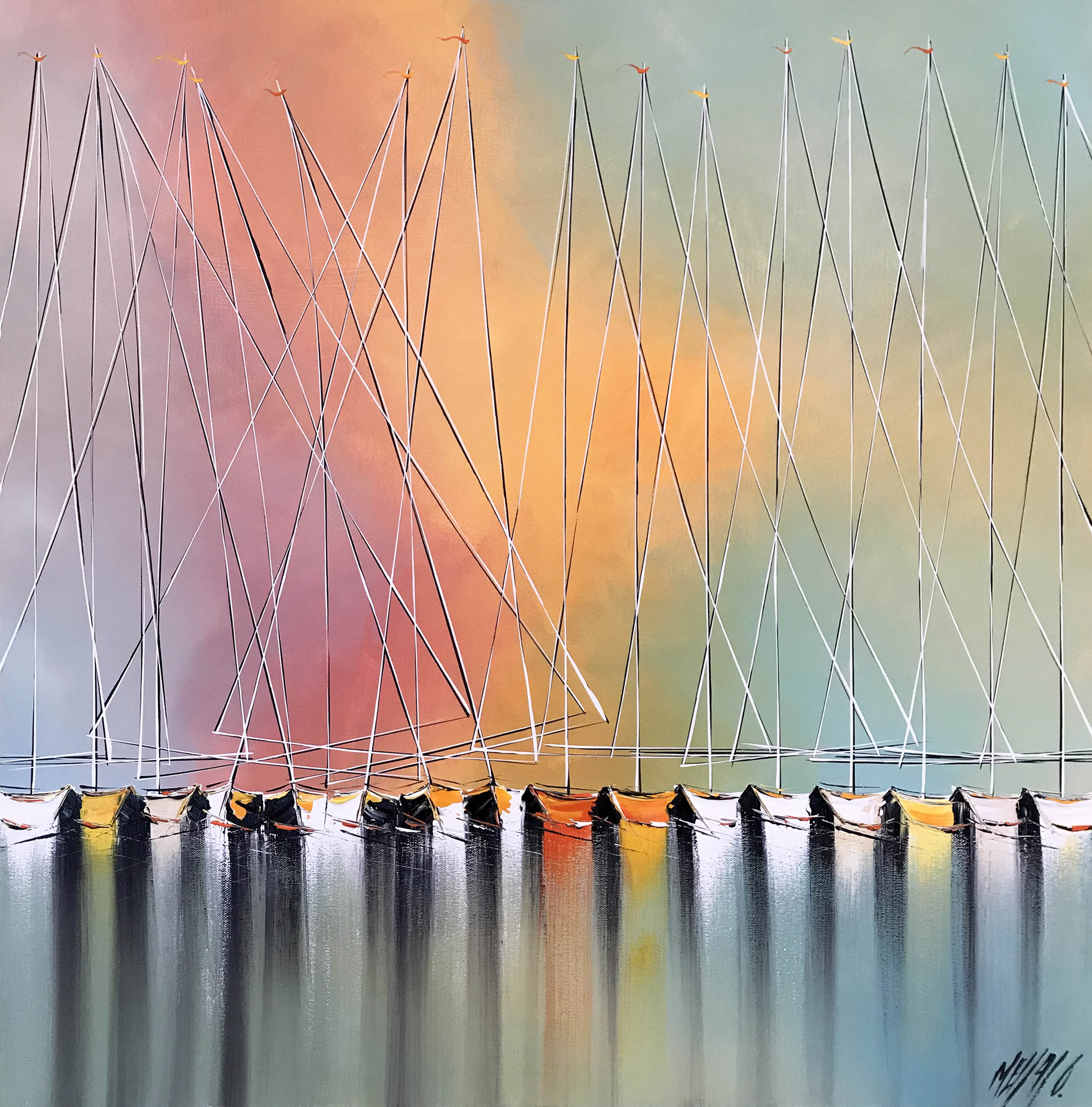 Paix en mer... | 80x80cm