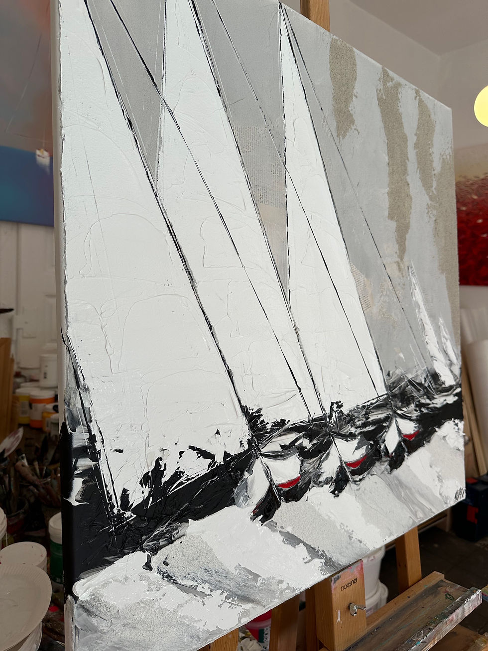 Miniature : Les voiles blanches... | 80x80cm