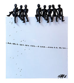 Haut perchés... | 30x36x6cm