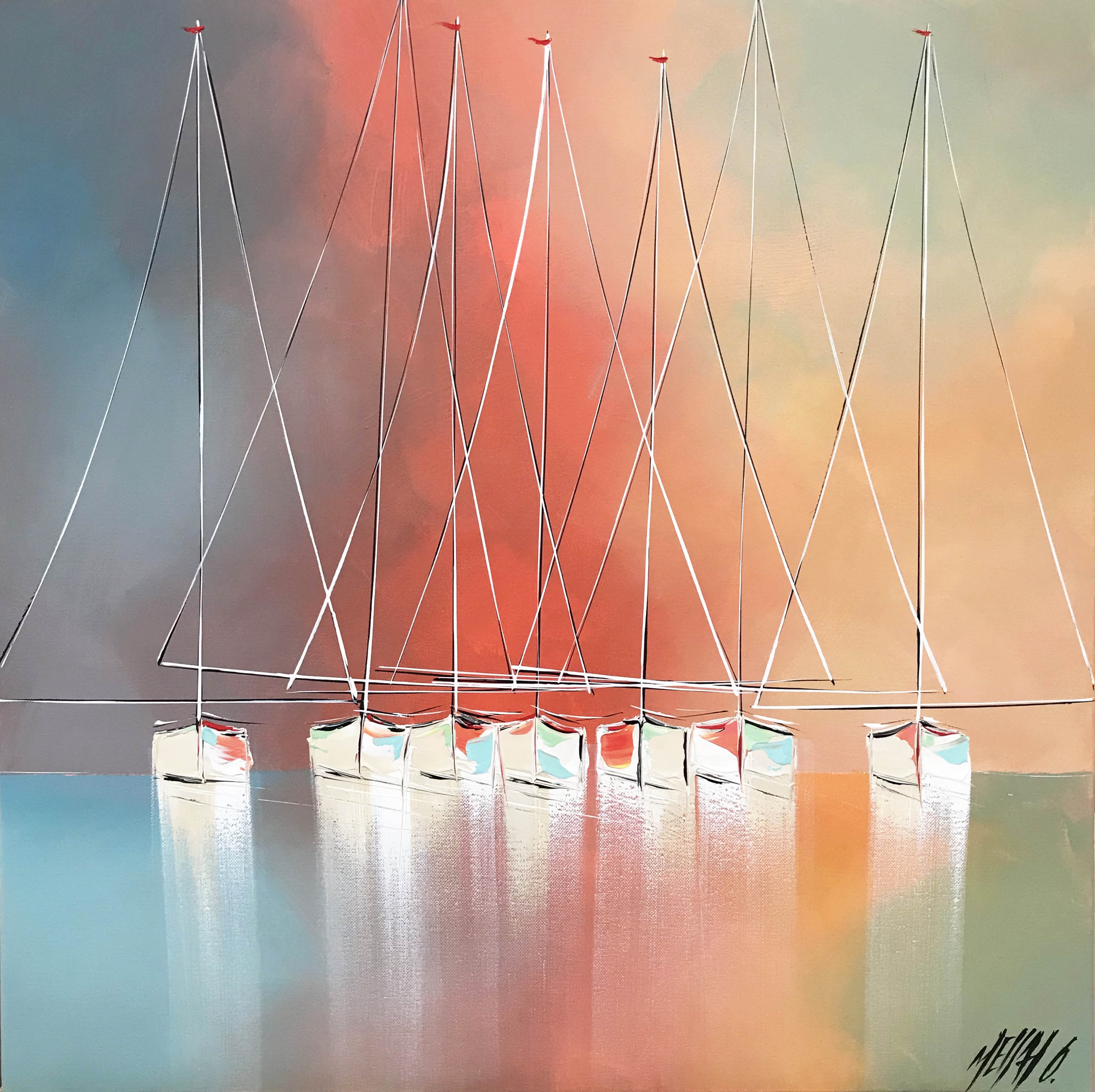 Le chant des mâts | 60x60cm