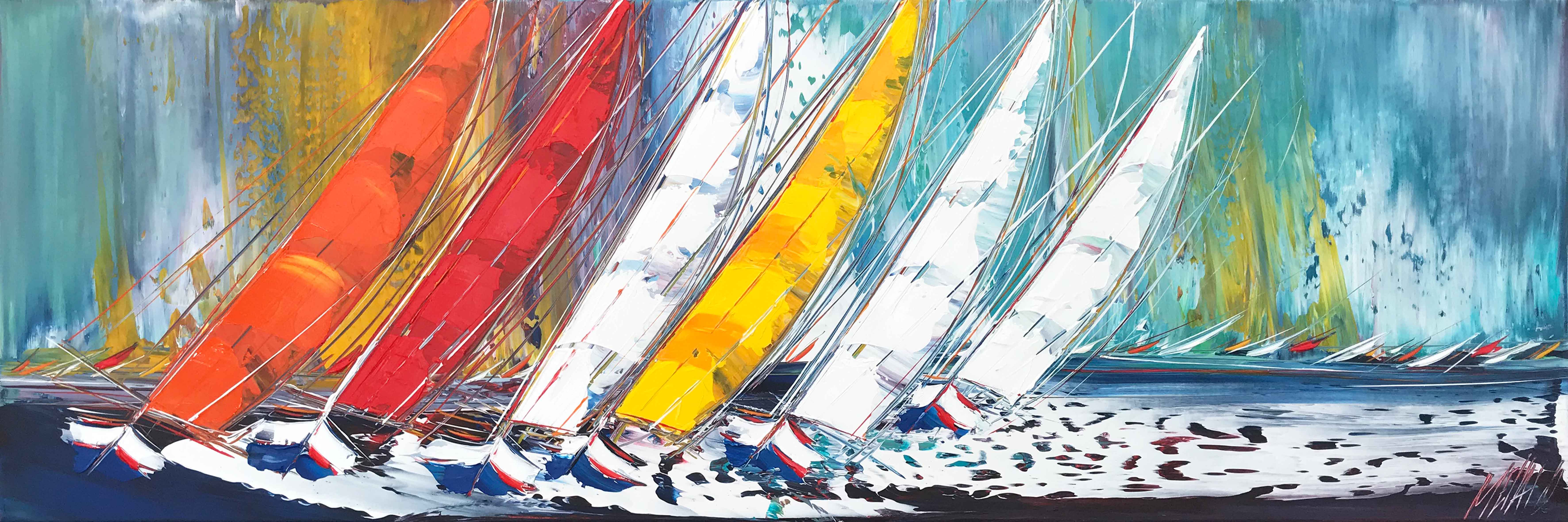 Un vent de liberté en mer | 40x120cm