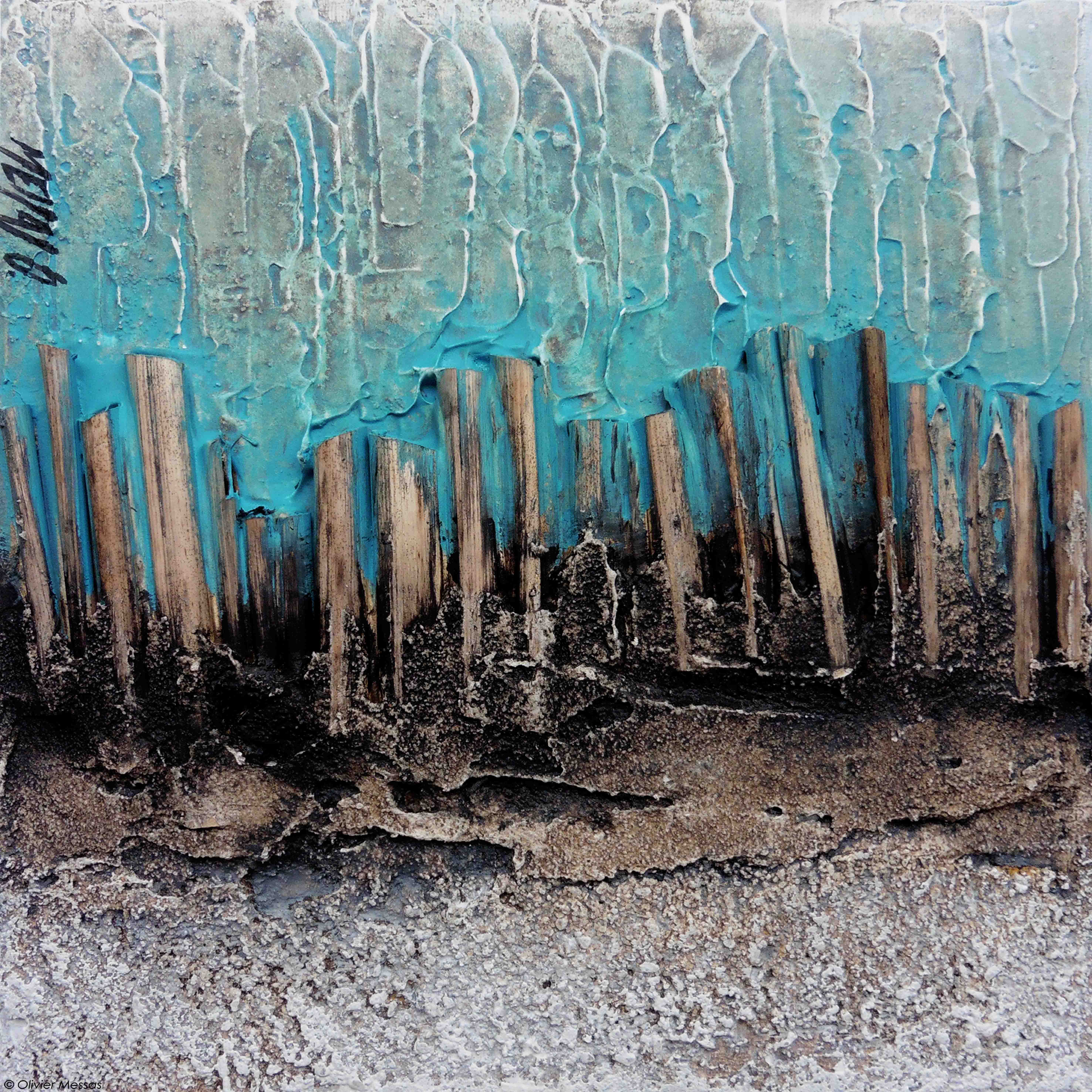 Atmosphère en bleu III, 20x20cm